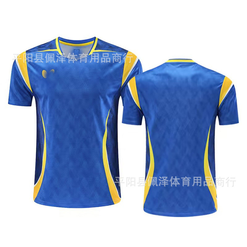 新型卓球スポーツウェア速乾通気半袖男女児童同金専門卓球訓練服印字|undefined