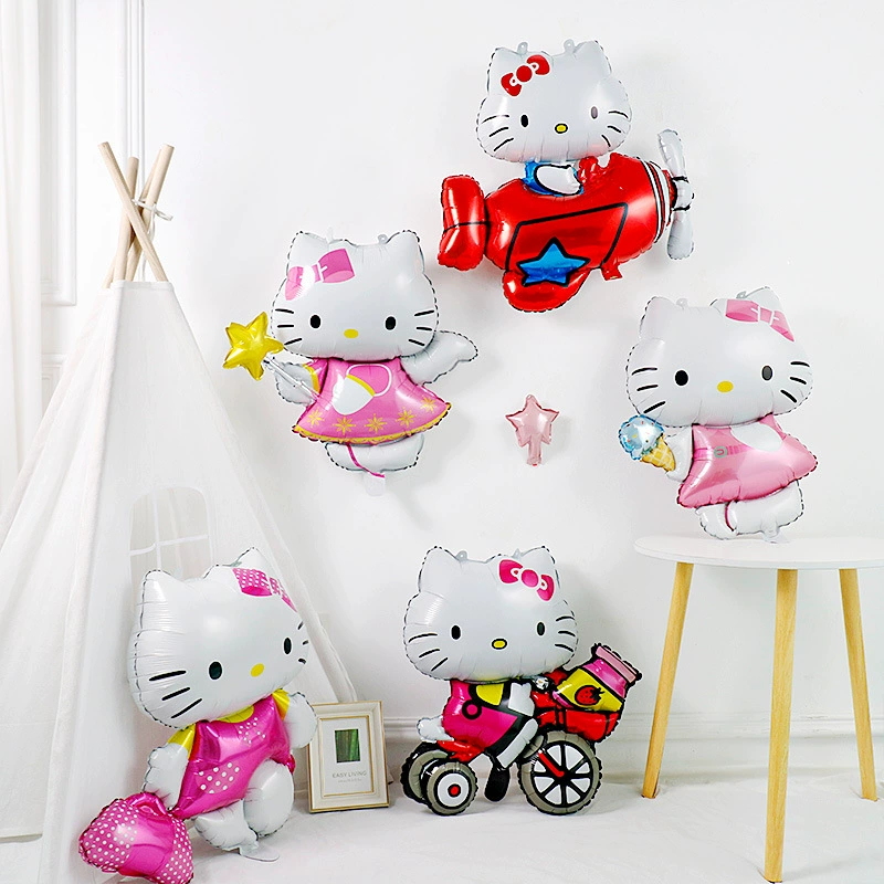 Hello Kitty, заколки для волос в виде шарика, детская композиция с бантом, украшения, опт, подарок на день рождения