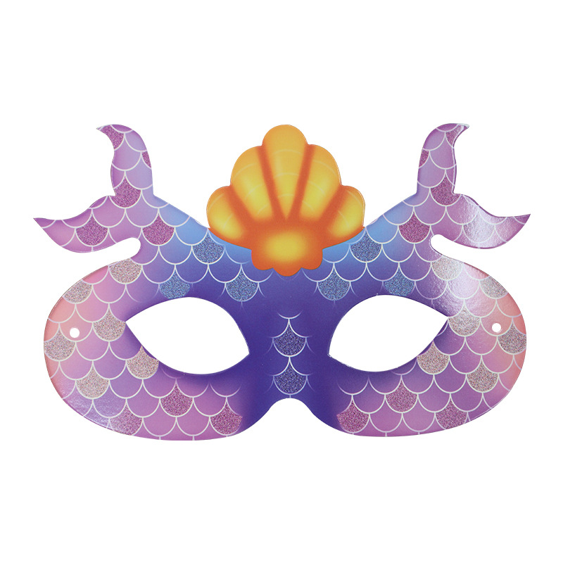 Tarjetas de papel DIY sirena carnaval nueva máscara para niños pintados máscara de mitad de cara fiesta espectáculo máscara de ojos al por mayor