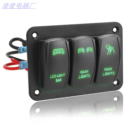 12V/24V 3 sets of lever switch control panel toggle switch LED light for automotive marine use