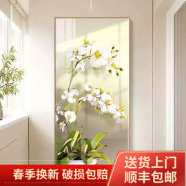 花团锦簇温馨入户玄关挂画花卉治愈系玄关装饰画北欧风过道壁画