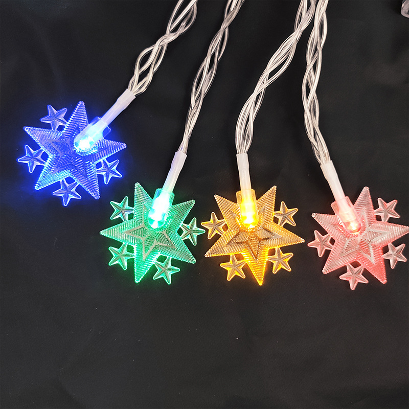 Explosiva LED Middle East Gurbang Festival Palace Lantern Tres estrellas con luna perla Luna Musulmana Lámpara de colores Lámpara de cadena