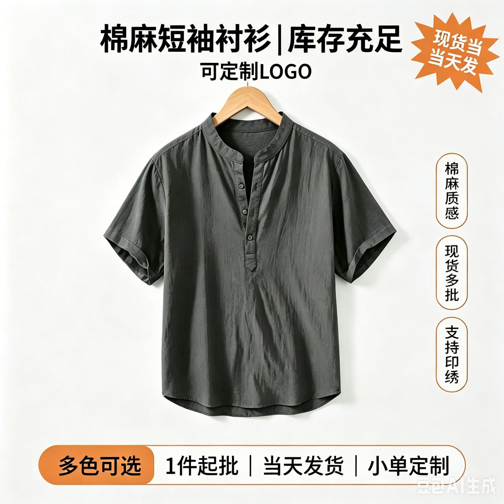 Summer casual solid color breathable shirt