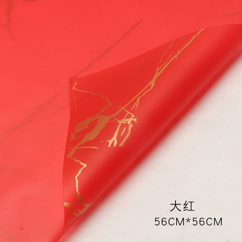 Patrón de mármol dorado Papel de embalaje de flores impermeable engrosado Papel mate Papel de embalaje de ramo Papel de embalaje Hansu al por mayor