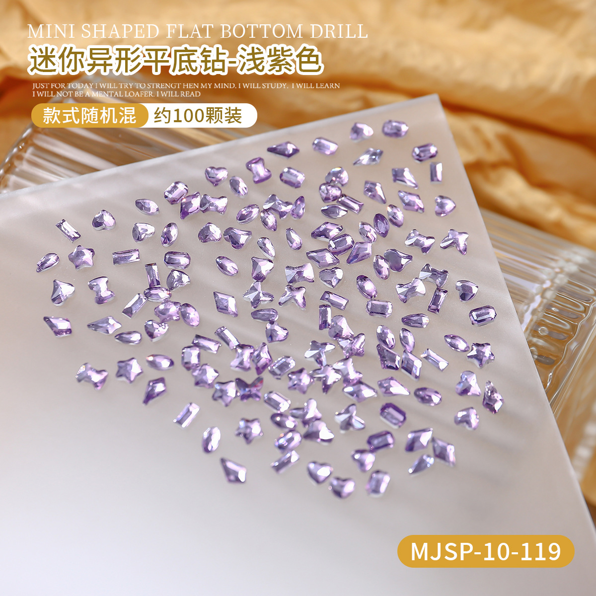 Mini joyas de manicura plano flash pequeño ojo de caballo pegatina irregular polvo transparente taladro de uñas de forma especial de champán