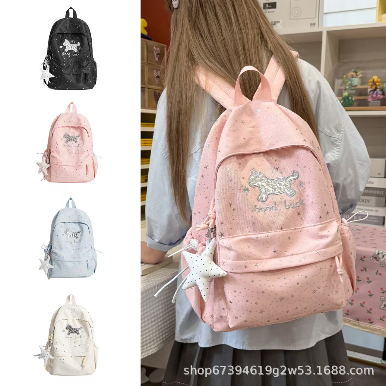 Japanese-Style Instagram Niche Backpack for Girls, High-Value Aesthetic Backpack with Large Capacity for Elementary, Middle, and High School Students, High-End School Bag