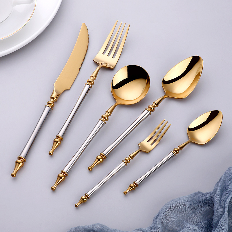Knife, Fork and Spoon 304 Stainless Steel Tableware Set Legendary Dessert Fork Spoon Fork Steak Knife Western Tableware Wholesale Knife, Fork and Spoon 304 Stainless Steel Tableware Set Legendary Dessert Fork Spoon Fork Steak Knife Western Tableware Wholesale