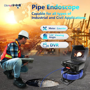 10 inch HD large screen pipeline endoscope sewer inspection rod pipeline inspection mirror factory direct cross-border