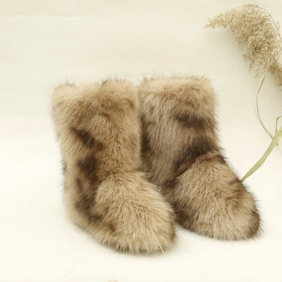 Fabricantes al por mayor 2025 primavera nuevo estilo tie-dye how botas de nieve otoño e invierno botas de piel al aire libre para mujer