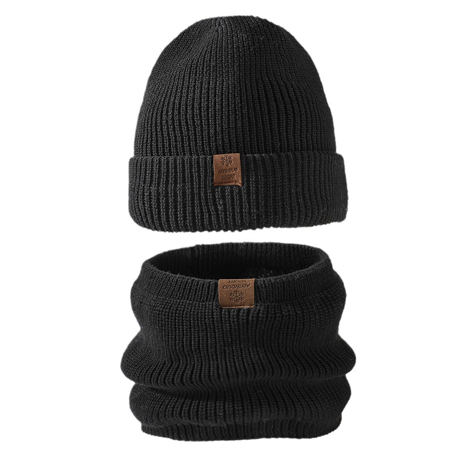 New Korean Double Layer Thickened Knitted Hat Neck Set Trendy Men's Thickened Face Protection Windproof and Warm Hat Set Women_voghion.com