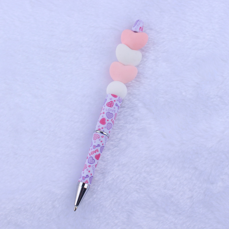 1 Piece Heart Shape Class Learning Daily Silica Gel Cute Ballpoint Pen display picture 4