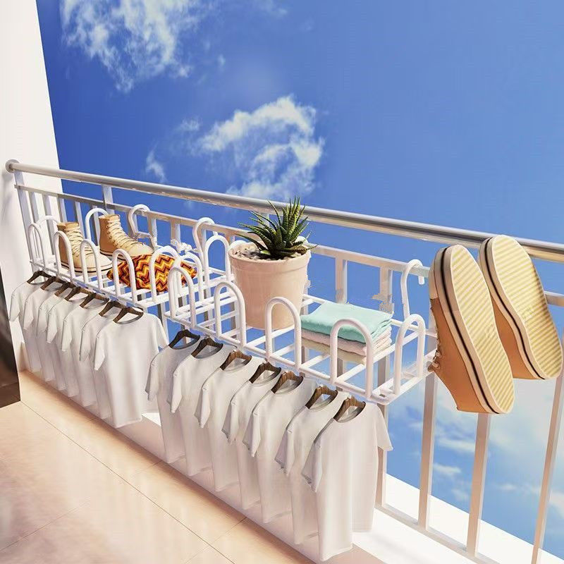 Balcón ventana aire libre rack de zapatos de secado rack de ropa rack anirrobo baranda de ventana anirrobo rack de sandalias de ventana