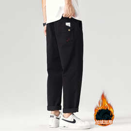 全棉帅气有型锥形休闲裤#男式宽松舒适大码日系时尚潮流九分裤男