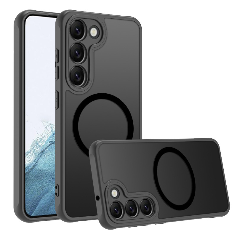 适用三星s25FE肤感磁吸手机壳s25edge无线充电半透磨砂气囊防摔壳