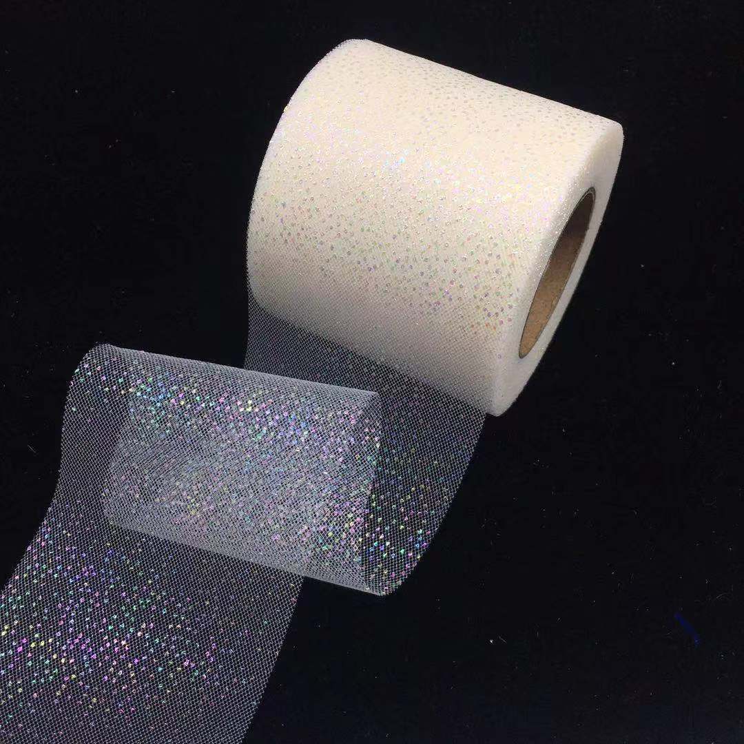 5 yardas/paquete colorido gradiente plata puntos tul cinta DIY muñeca hilo accesorios de pelo arco zapatos flor cinta