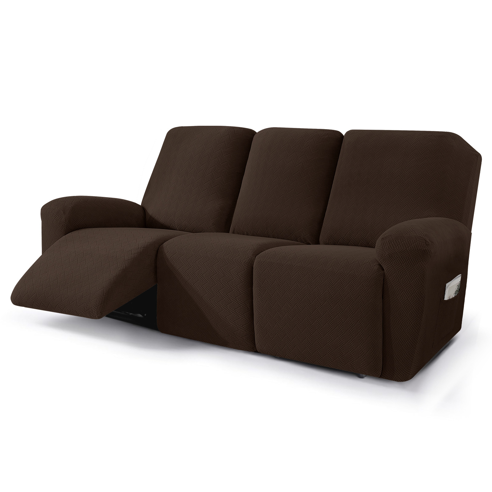 Nueva cubierta de sillón reclinable Jacquard diamante cubierta de sillón reclinable elástica cubierta de sofá de cuatro estaciones con bolsillo cubierta de sillón de masaje de color sólido