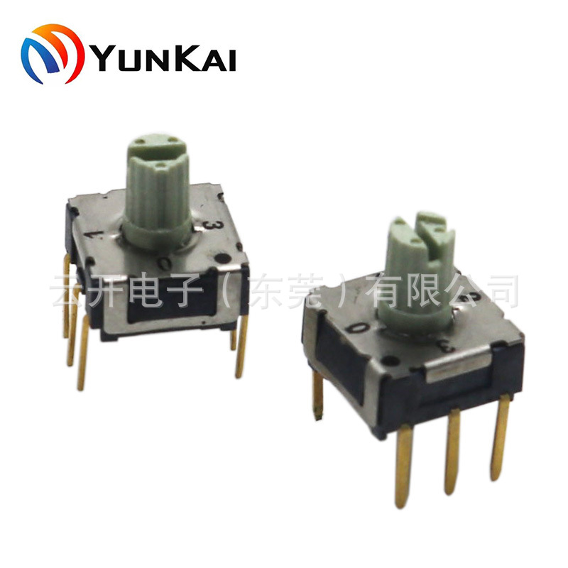 4 10 16位 7*7 小型6脚 插件 旋钮开关IP67 旋转编码开关