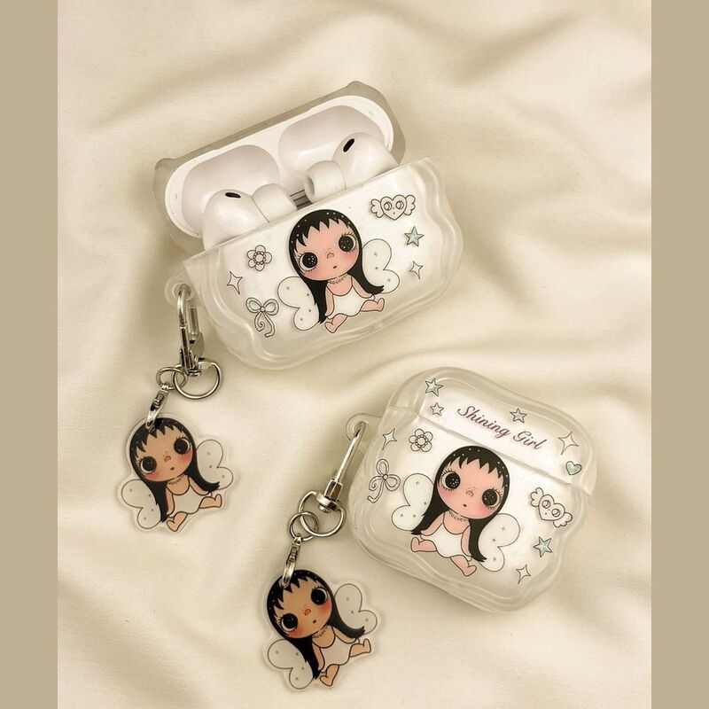 Cute Angel Xiaoyu Protective Case for Airpodspro3, Airpods4Th and 5Th Generation Apple Bluetooth Earphone Case