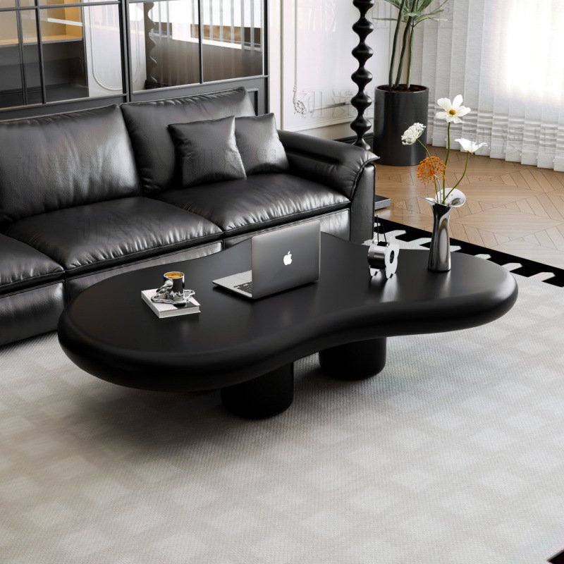Black Four-Legged Cloud Coffee Table for Bedroom Light Luxury High-End Special-Shaped Table Simple and Creative