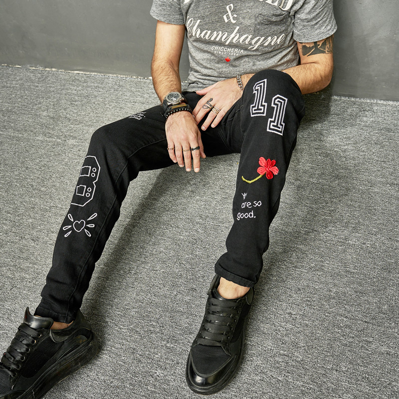 Slim Fit Jeans For Men In Black Stylish Stretch Denim Trousers_voghion.com