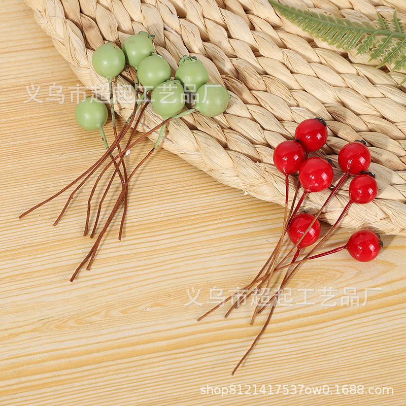 Artificial Berries DIY Materials Wreath Christmas Vine Decoration Red Fruit Accessories Cross-Border Hot-Selling Photography Props