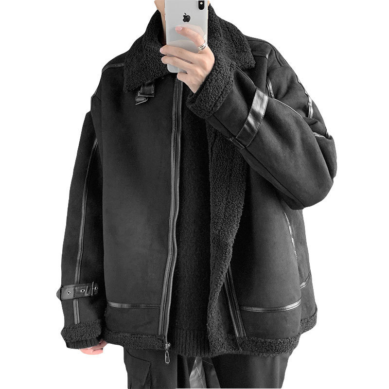 2022 Invierno nueva lana de cordero engrosada capa de algodón acolchado estilo coreano suelto de moda solapa algodón acolchado chaqueta de gamuza caliente chaqueta acolchada de algodón