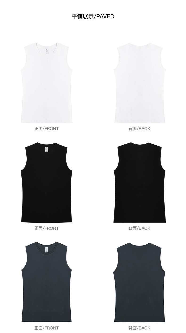 A popular fitness sports vest on Douyin, a loose round-neck waistcoat for men, with sleeveless T-shirts and pure cotton top pic 6