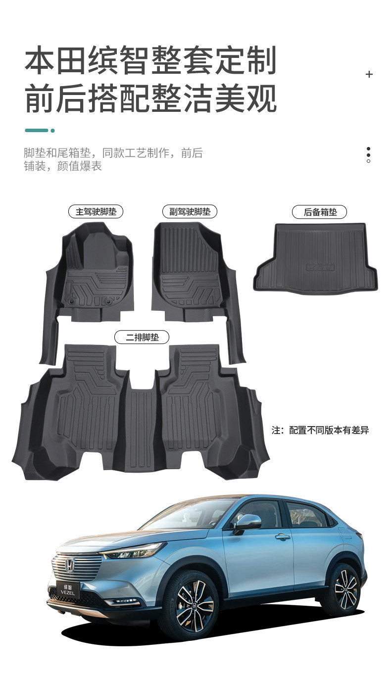 Suitable for GAC Honda Vezel, fully enclosed modified carpet-style TPE car floor mat for the driver's side