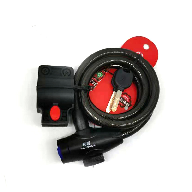 Cerradura de bicicleta Jizhou cerradura de alambre de acero cerradura de anillo de bicicleta de montaña con soporte llave de computadora cerradura de bicicleta de montaña Haoshuun cerradura de cable de acero