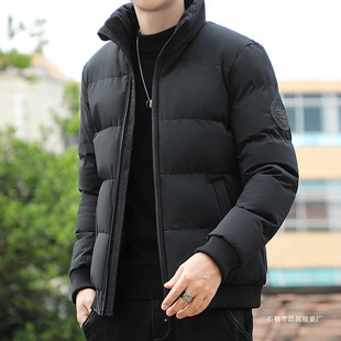 Cross-border Brick for Cotton-padded Clothes Men's Autumn and Winter Coat New Trendy Brand Korean Style Vertical Collar Thickened Youth Feather Rong Cotton-padded Jacket