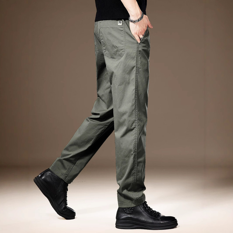 Spring and Autumn High-End Casual Trendy Brand Casual Pants for Men 2025 New Army Green Loose Straight-Leg Tapered Easiest for Match Pants for Men