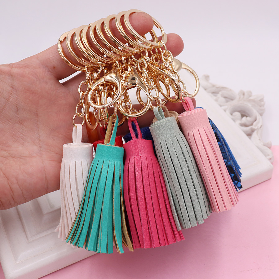 5cm cuero borla llavero moda pu cuero bolsa equipaje colgante Ropa Accesorios accesorios de cuero al por mayor