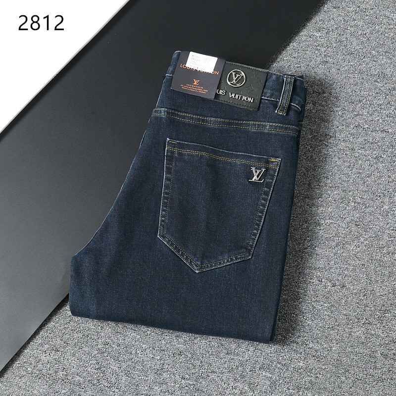 2025 Men's Autumn and Winter New Small Straight-Leg Stretch High-End Denim Trousers