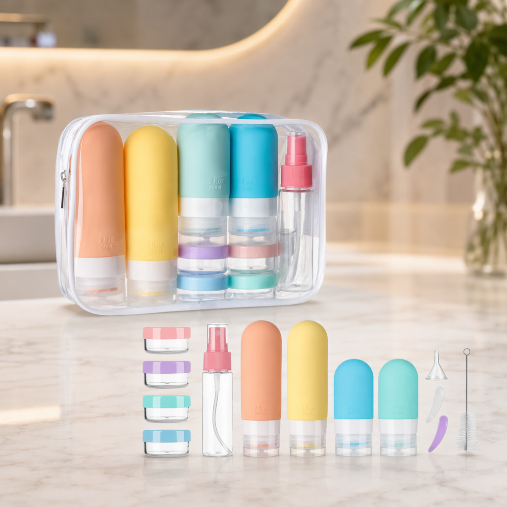 Silicone Refillable Bottles, Amazon's Best-Selling Outdoor Portable Shampoo Storage Bottles, Cosmetic Lotion Silicone Refillable Bottles
