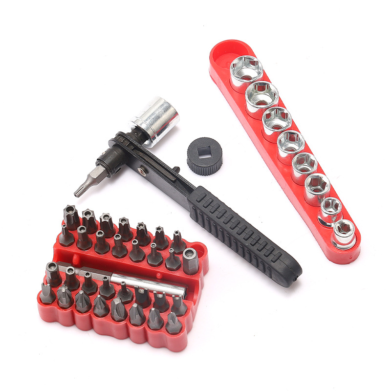 双向多功能套装小工具1/4迷你快速棘轮扳手正反转扭力套筒螺丝刀