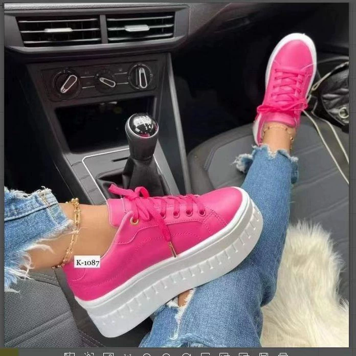 Внешняя торговля женская повседневная обувь больших размеров 2022 Европа и США летние новые кроссовки для кексов с круглой головкой и толстым дном из вискозы