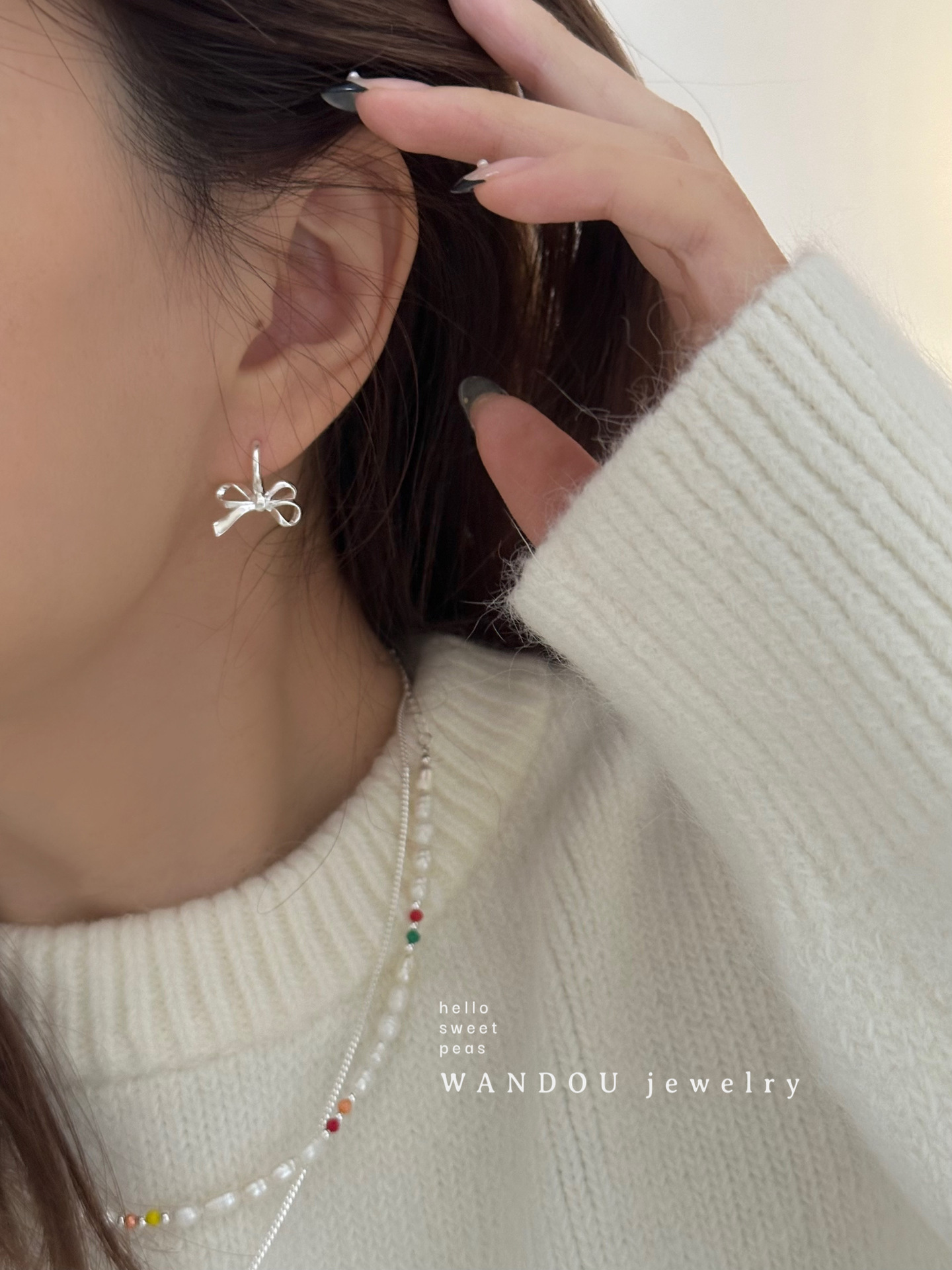 Neue Schleife für Damen im High-End-Stil, Ohrringe mit Nischendesign, kleine Schnallen im Duftstil und Ohrschmuck_voghion.com
