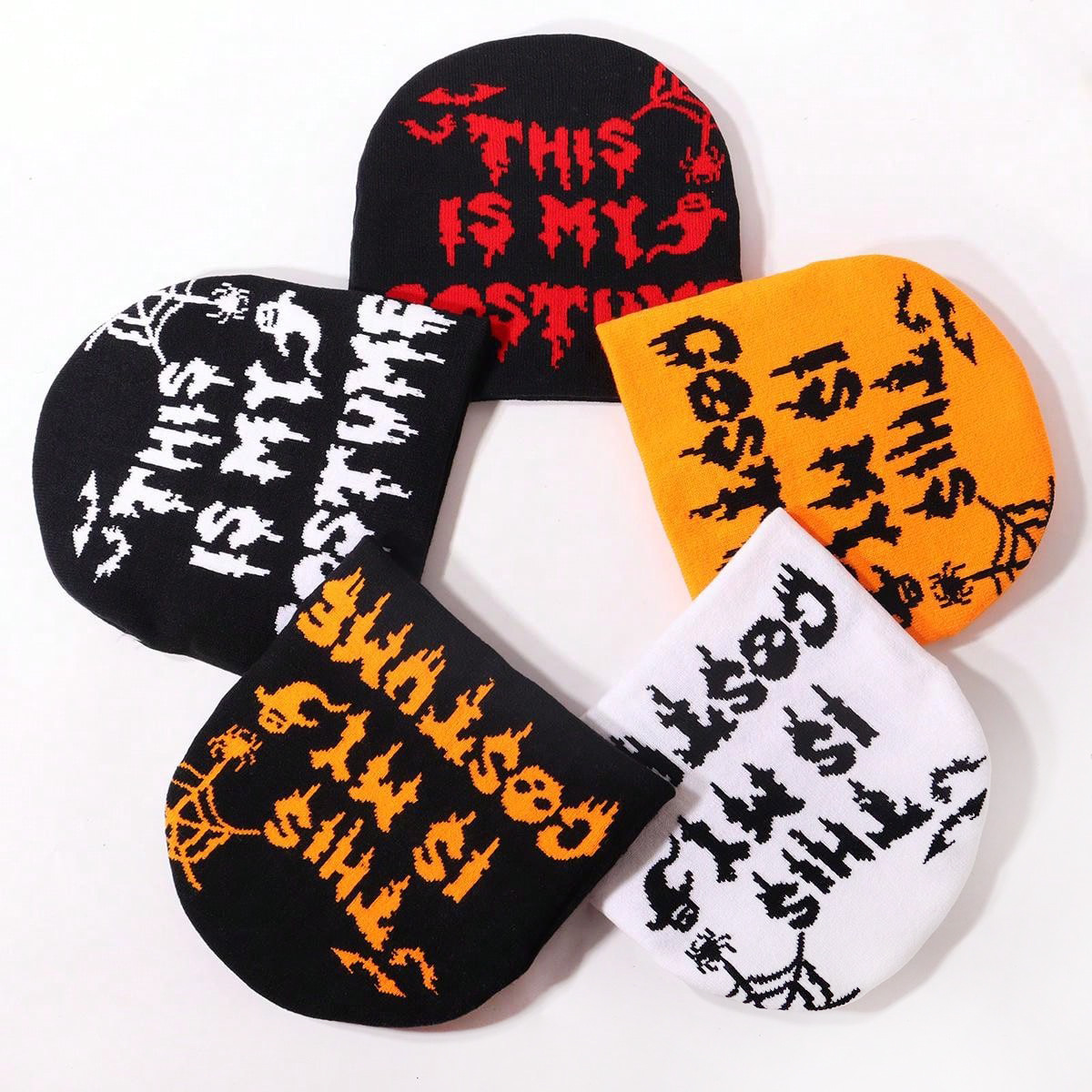 Unisex Personality trend Halloween jacquard knitted hat casual cold and warm_viptrois.com