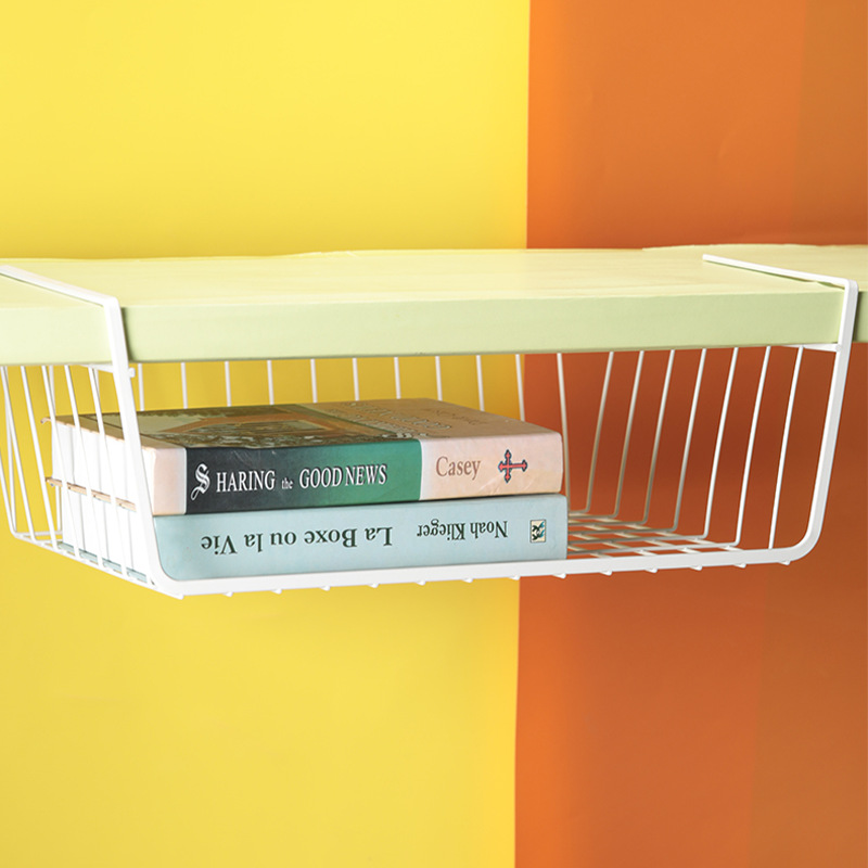 Japanese KOMEKI.5558 Kitchen Cabinet Under-Hanging Basket Shelf Dorm Bedside Storage Gadget