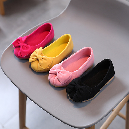 Children's Leather Shoes Spring and Autumn Student Dou Dou  New Baby Children's Single Shoes Korean Style Bowknot Girls' Princess Shoes