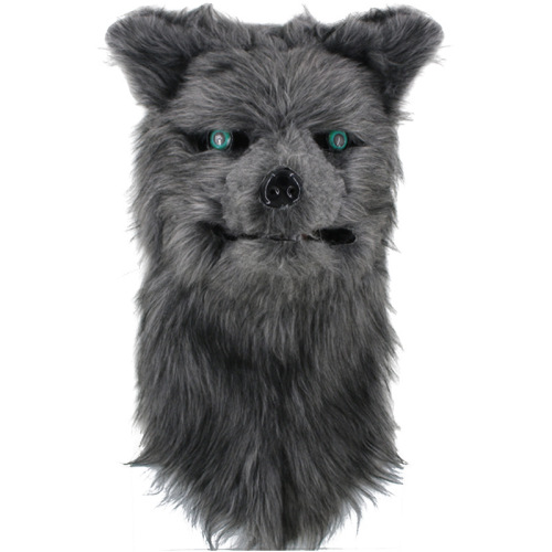 Biteable mouth wolf headgear mask masquerade funny animal headdress Halloween day party performance props