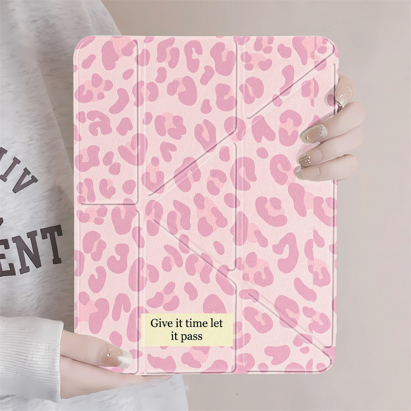 Leopard Print Star Pattern Suitable for iPad Pro 11inch Y-Fold Edge Sticker Tablet Protective Case iPad Pro 13inch Niche Dropshipping