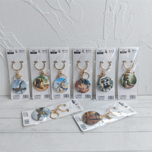 外贸国外AI山海经马口铁吧唧迷你钥匙扣挂件圆形装饰徽章包包挂饰