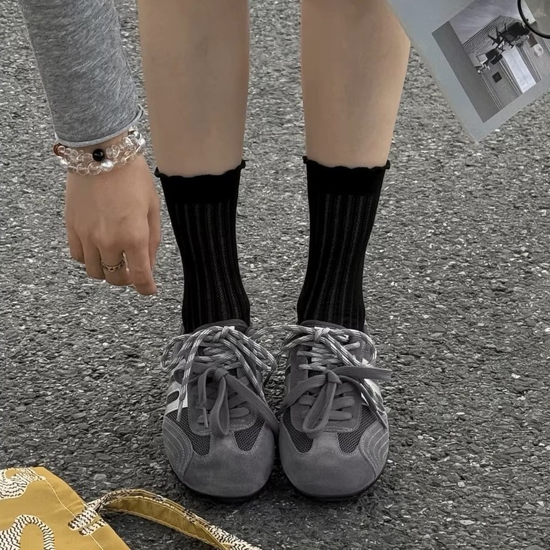 羊皮版~真皮复古德训鞋女方程式跑道赛车鞋薄底休闲运动鞋阿甘鞋|undefined