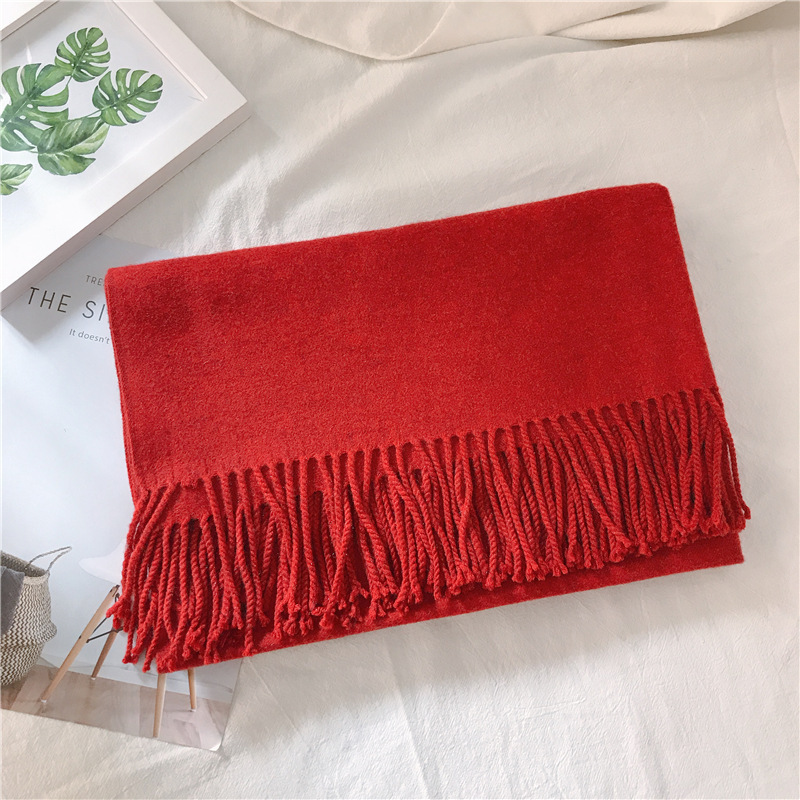 Nouvelle écharpe en cachemire Mirad de couleur unie pour femme en hiver, avec fil haut de gamme en dopamine et imitation de cachemire pour plus de chaleur et de cou_voghion.com
