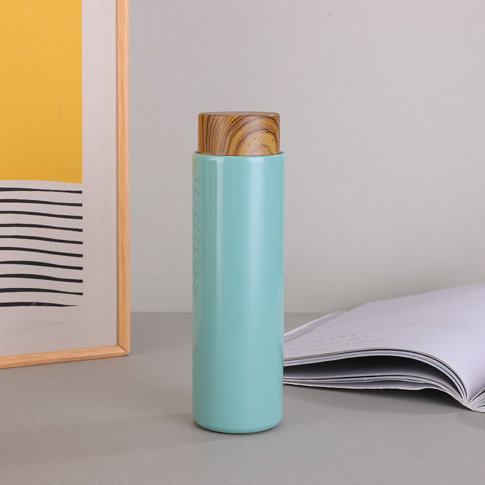 Red explosiva madera taza de aislamiento 304 acero inoxidable regalo de negocios taza de agua creativa taza portátil