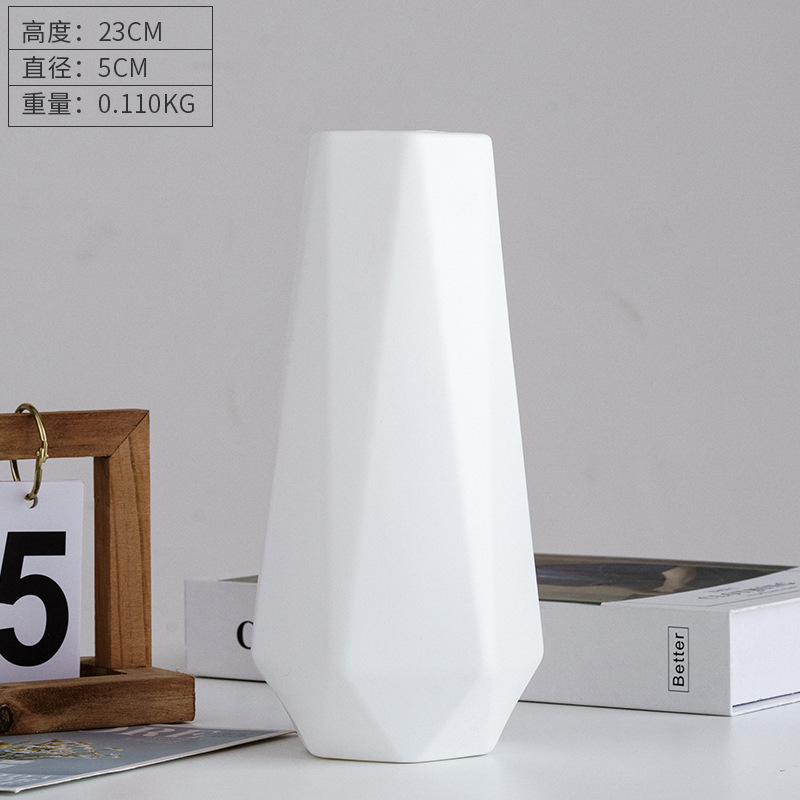 Florero de plástico nórdico anti-caída Arreglo floral para el hogar Sala de estar Decoración creativa moderna Florero de flores secas