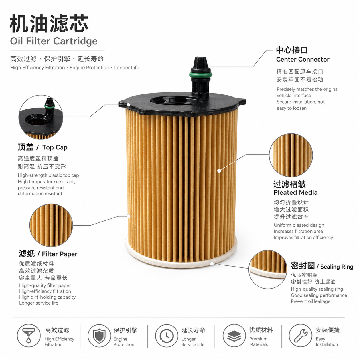 Manufacturer supplies 1109.AY oil filter car engine oil filter element oil grid 4