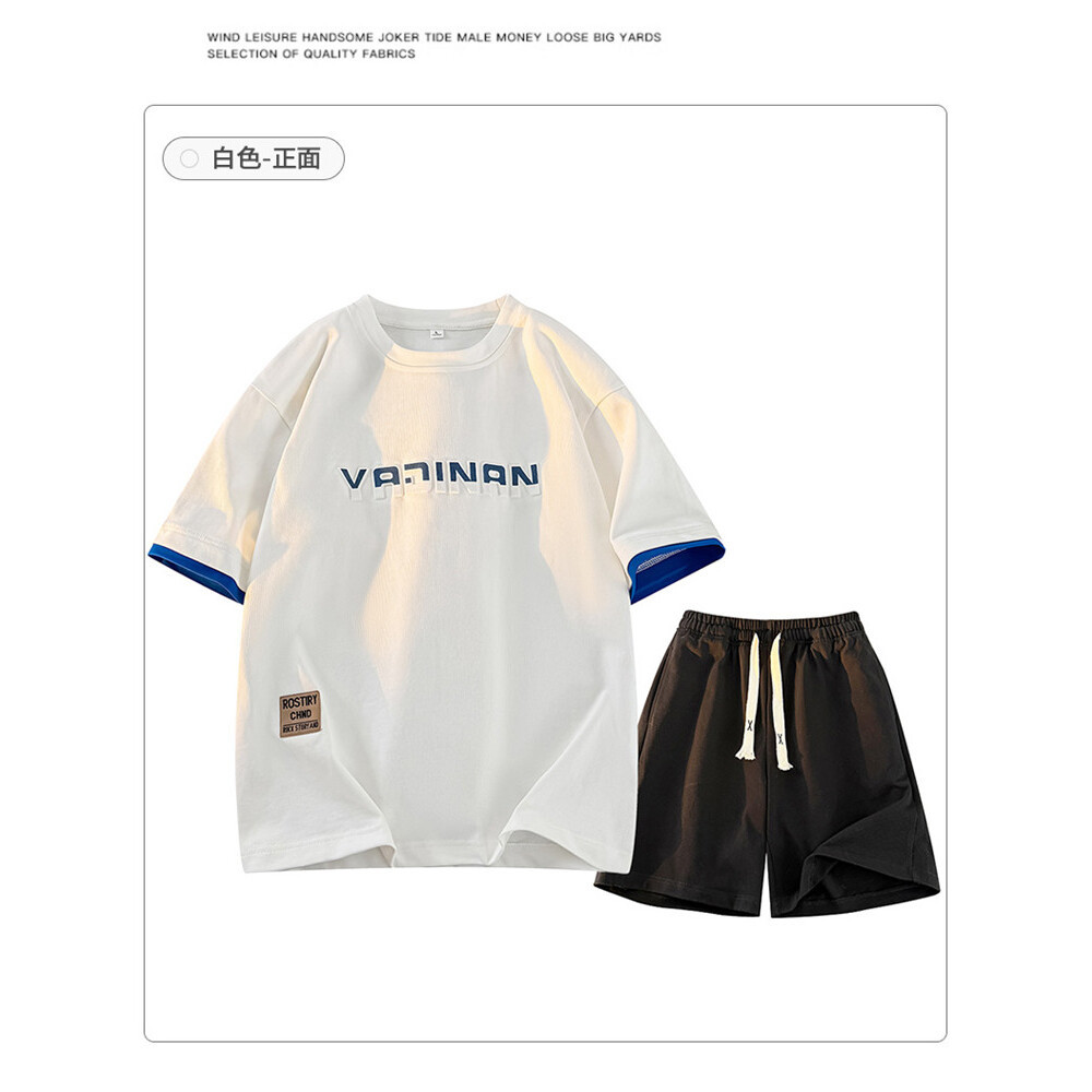 2026 New Summer Short-Sleeve T-Shirt Men's Sports Suit Plus Size Men's Shorts Men's Cross-Border M-8XL