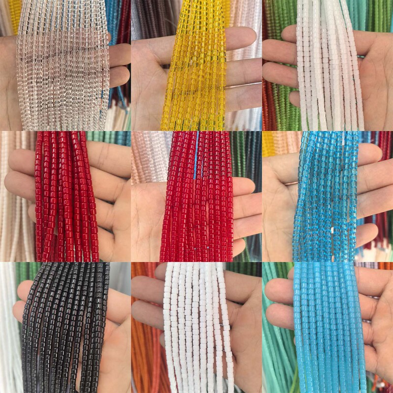 4*4mm Straight-Cut Round Beads Natural Color Glass Beads Straight-Cut Jewelry Spacer Beads DIY Jewelry Accessories Bracelet